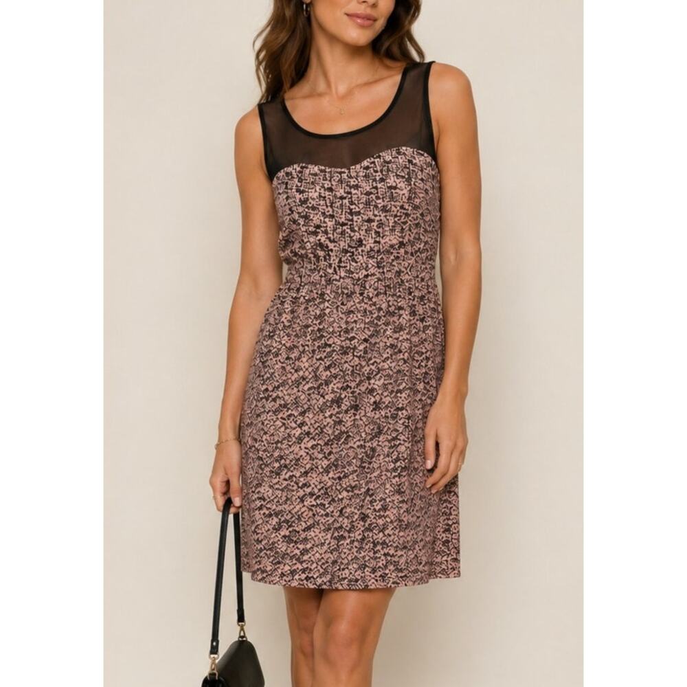 Moulinette Soeurs Sheer Sleeveless Cocktail Dress 10 Pink Romantic Parisian